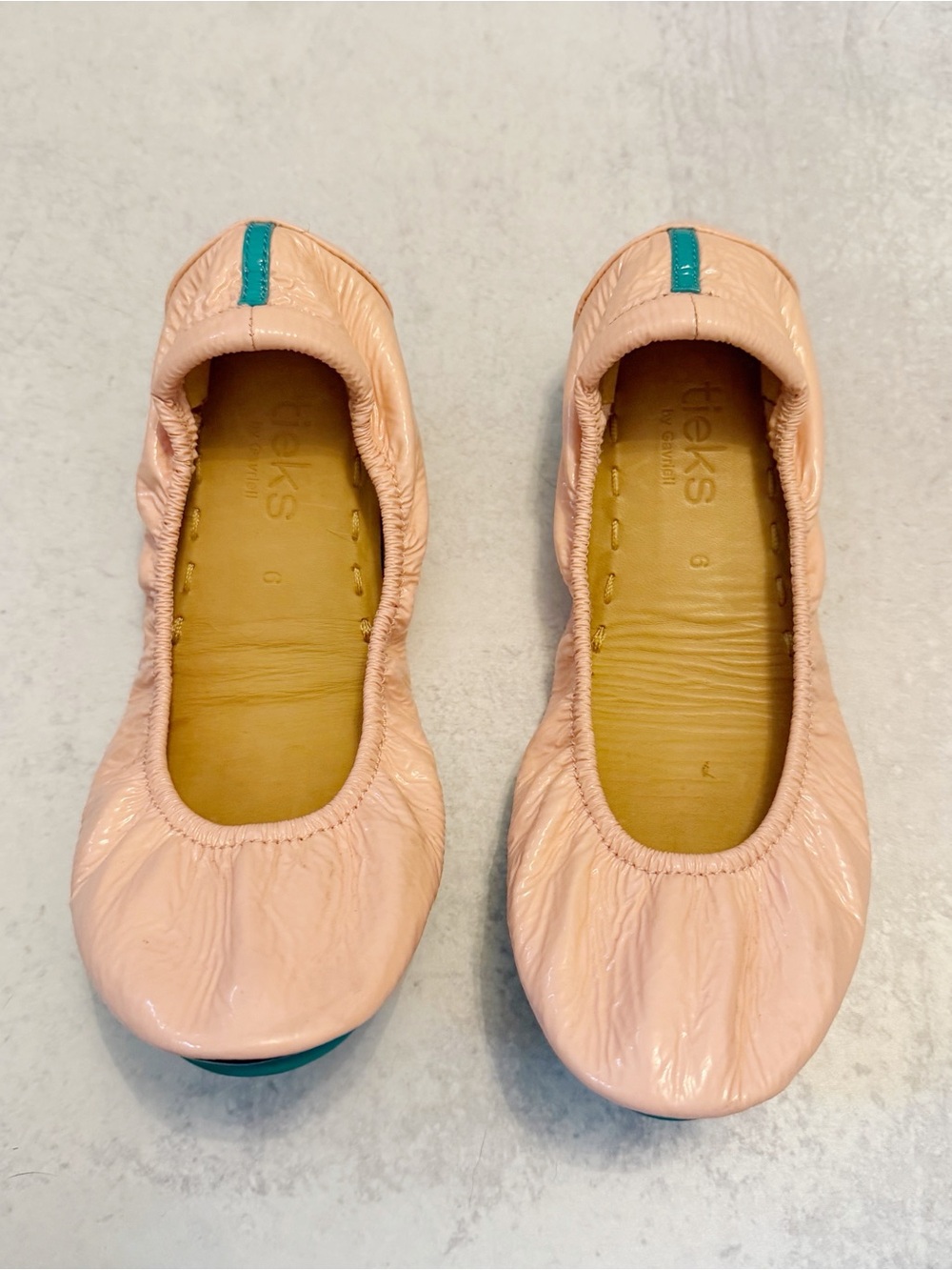 Tieks pink patent leather flats